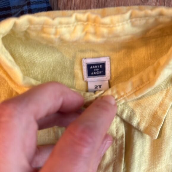 ((2 PIECE)) RALPH LAUREN AND JANIE AND JACK BUTTON DOWN BUNDLE LINEN AND COTTON - Picture 3 of 7